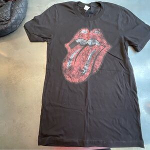 Bella Canvas Black Tee with Distressed Red Tongue Graphic
